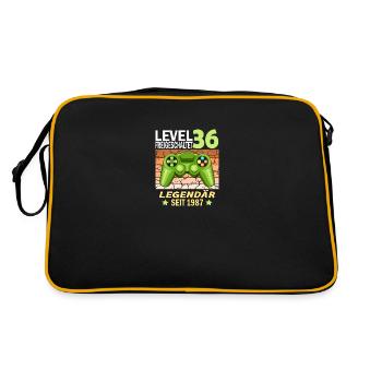36. Geburtstag Gamer zocken Geburtstjahr 1987 - Retro Tasche - Schwarz/Gold - Hinten