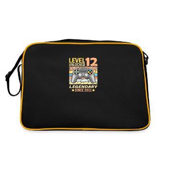 12. Geburtstag Gamer zocken Geburtstjahr 2011 - Retro Tasche - Schwarz/Gold - Hinten