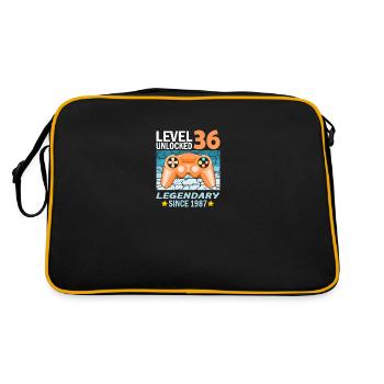 36. Geburtstag Gamer zocken Geburtstjahr 1987 - Retro Tasche - Schwarz/Gold - Hinten