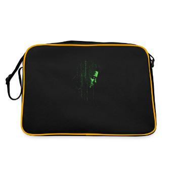 Hackerdesign, Programmierung, Hacker - Retro Tasche - Schwarz/Gold - Hinten