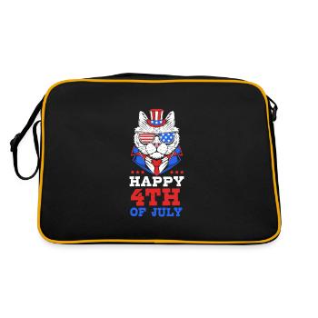 Fourth of July National Colors National Day United States - Retro Bag - black/gold - Back