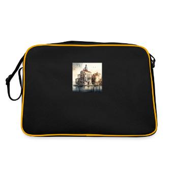 Venice Aquarell Gondolas - Retro Bag - black/gold - Back