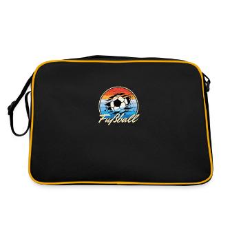Fußball Vintage Retro Style Geburtstags Geschenk - Retro Tasche - Schwarz/Gold - Hinten