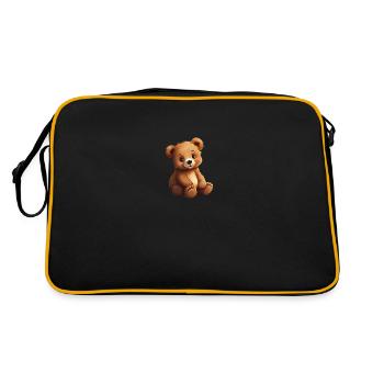 Petit ours mignon pour bébés et enfants, assis - Sac Retro - noir/or - Dos