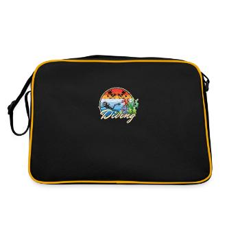 Diving Diving Divers funny funny gift idea - Retro Bag - black/gold - Back