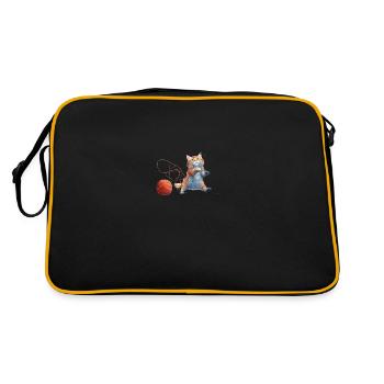 Cat with wool - Retro Bag - black/gold - Back
