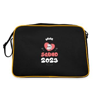 Bride Squad 2023 Team Herz - Retro Tasche - Schwarz/Gold - Hinten