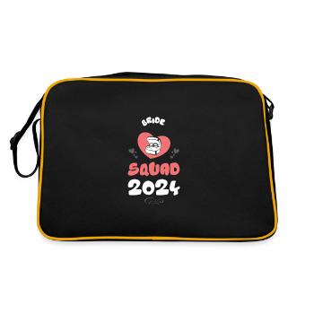 Bride Squad 2024 Team Herz - Retro Tasche - Schwarz/Gold - Hinten