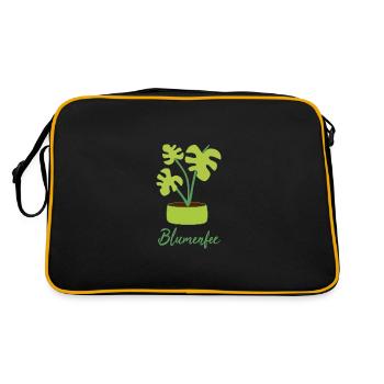 Blumenfee Blume Pflanze Gärtner Floristin Geschenk - Retro Tasche - Schwarz/Gold - Hinten