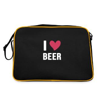 beer i love beer beer garden - Retro Bag - black/gold - Back