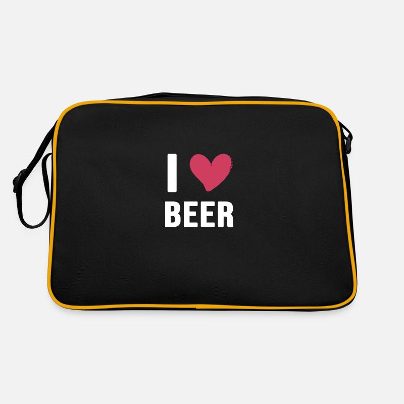 bier i love beer biergarten Retro Tasche