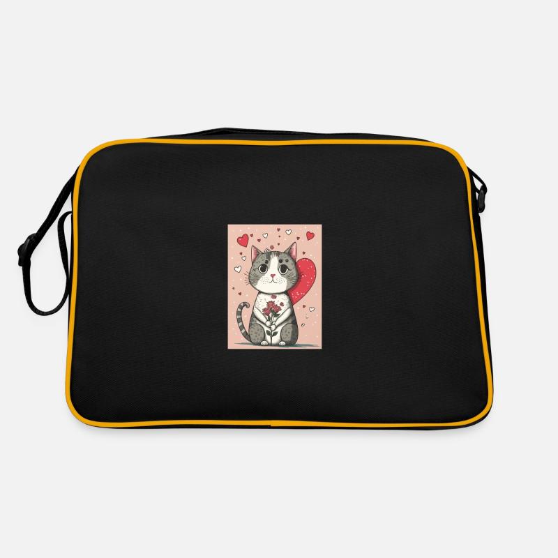 Cute Cat 2023 - Retro Bag - black/gold