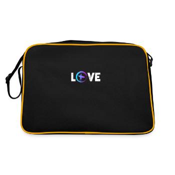 Sporty Hobby Leidenschaft Surfer - Retro Tasche - Schwarz/Gold - Hinten