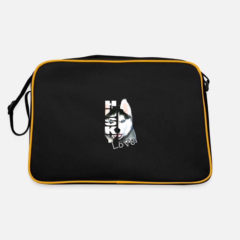 Husky Love - Retro Tasche - Schwarz/Gold