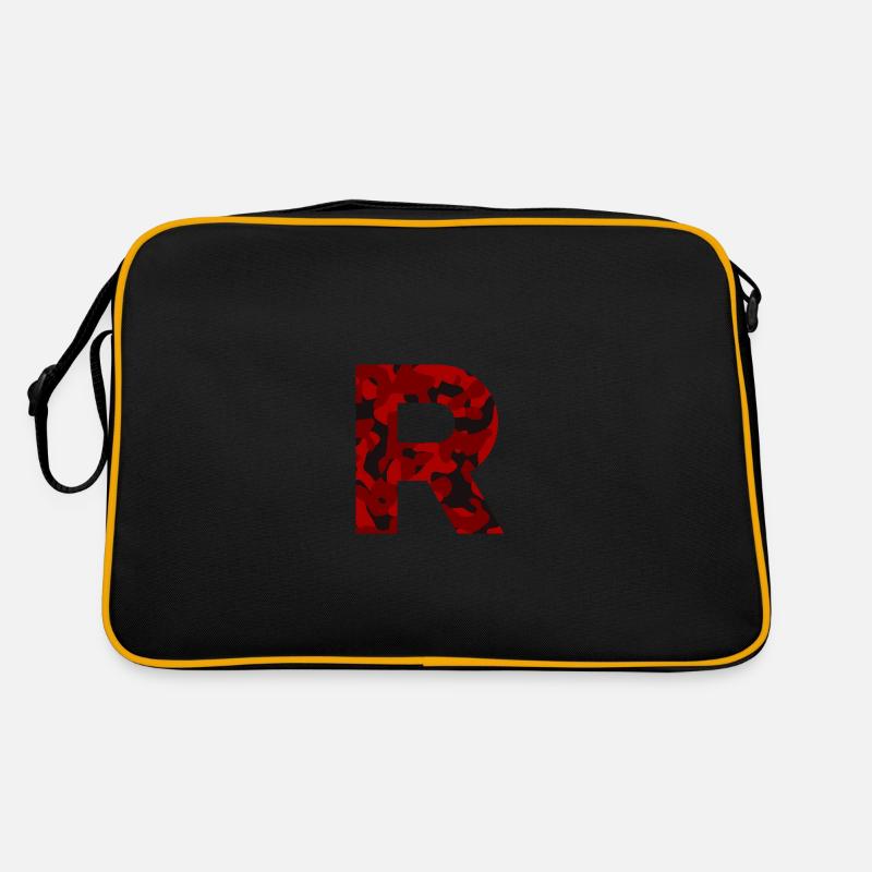 Buchstabe R Red Camo Design Retro Tasche
