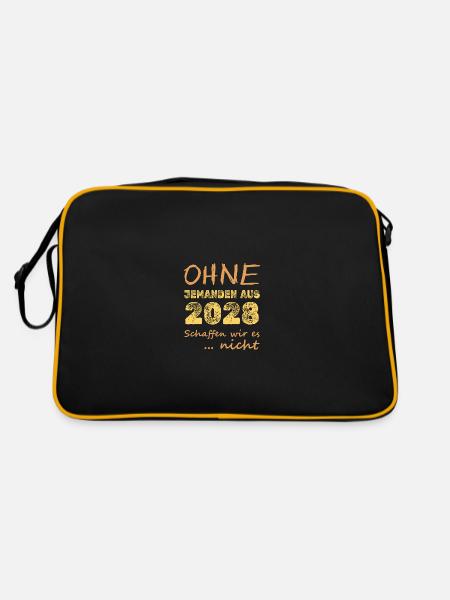 2028 - Retro Tasche - Schwarz/Gold - Hinten
