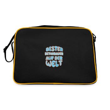 Gift for concrete worker - Retro Bag - black/gold - Back