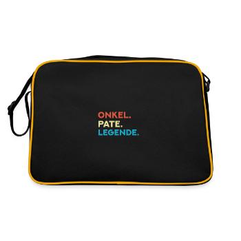 Patenonkel Legende Taufpate - Retro Tasche - Schwarz/Gold - Hinten