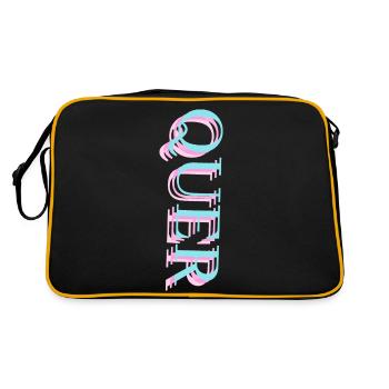 QUER - Retro Tasche - Schwarz/Gold - Hinten