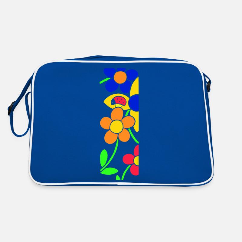 Marienkäfer mit Blumen Retro Tasche
