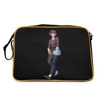 Anna - Retro Tasche - Schwarz/Gold - Hinten