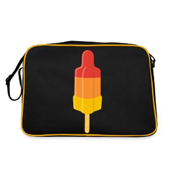 Ich gehe wie eine Rakete SOLO - Retro Tasche - Schwarz/Gold - Hinten