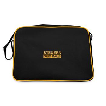 Steuern sind Raub - Retro Tasche - Schwarz/Gold - Hinten
