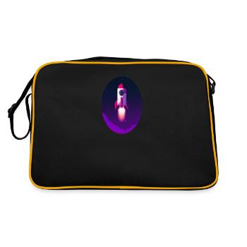 Space rocket - Retro Tasche - Schwarz/Gold - Hinten