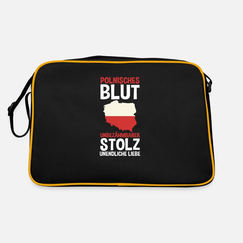 Pole Polnisch Polen - Retro Tasche - Schwarz/Gold