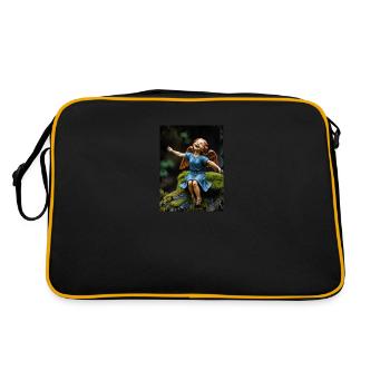 Lachender Engel - Retro Tasche - Schwarz/Gold - Hinten
