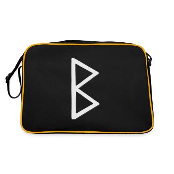 Futhark Runenalphabet Berkana - Retro Tasche - Schwarz/Gold - Hinten
