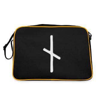 Futhark Runenalphabet Nautiz - Retro Tasche - Schwarz/Gold - Hinten