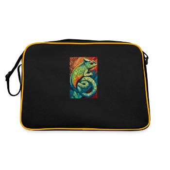Lizard Lover Op Art Chameleon - Retro Bag - black/gold - Back