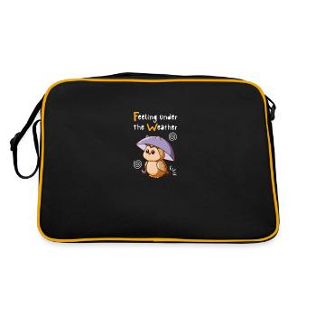 Feeling Under The Weather. Cute Owl. Black. - Retro Bag - black/gold - Back