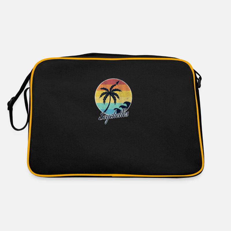 Seychellen - Retro Tasche - Schwarz/Gold