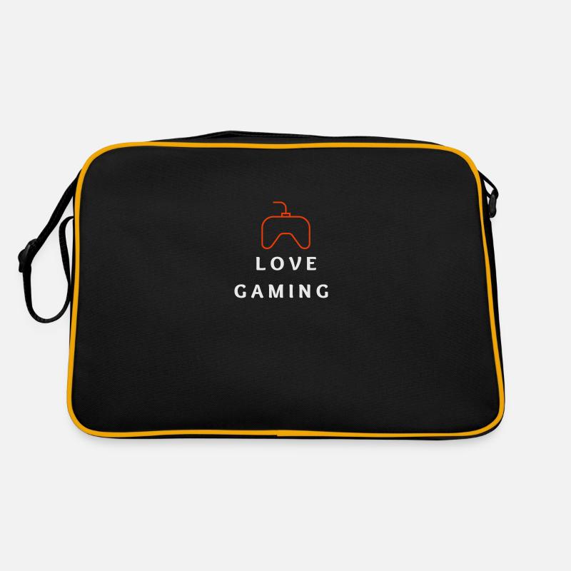 LIEBE GAMING - Retro Tasche - Schwarz/Gold