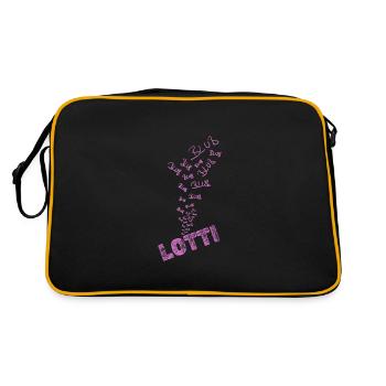 Lotti als Wasser - Retro Tasche - Schwarz/Gold - Hinten