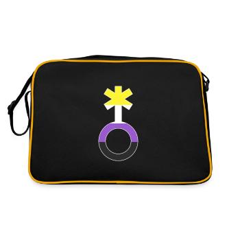Nonbinaire neutre du sexe symbole non binaire - Sac Retro - noir/or - Dos