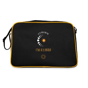 It's Because I'm A Libra - Retro Tasche - Schwarz/Gold - Hinten