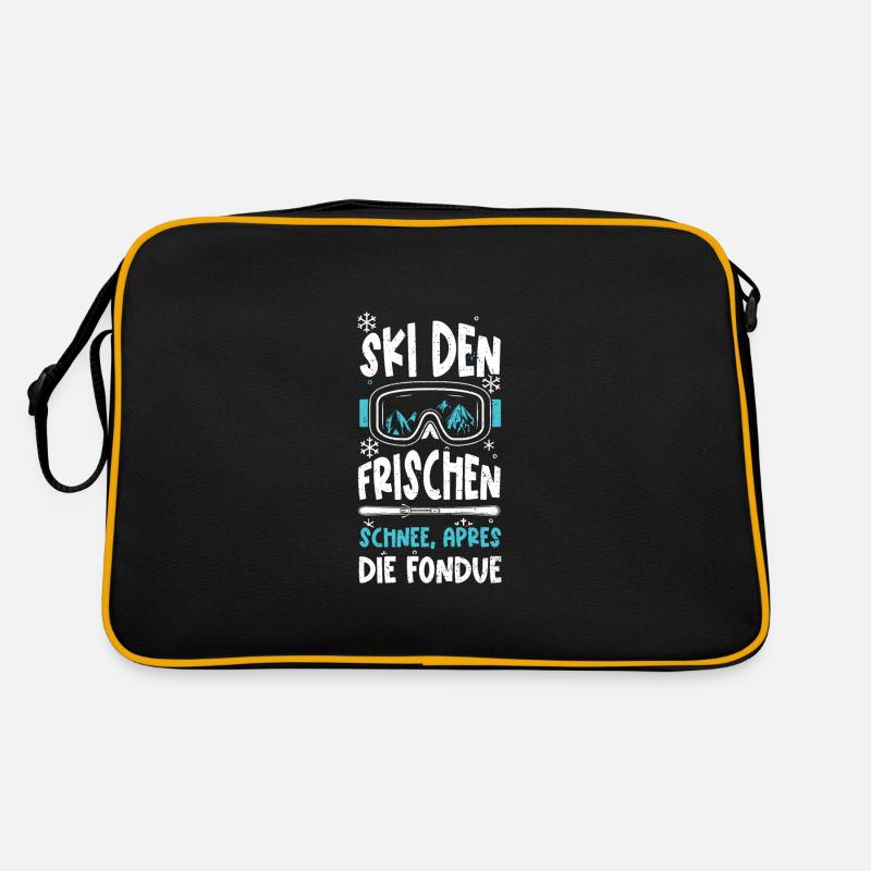 Ski den frischen Schnee, Apres d... Retro Tasche