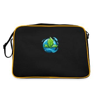 Eco: Wasser & Blatt - Retro Tasche - Schwarz/Gold - Hinten