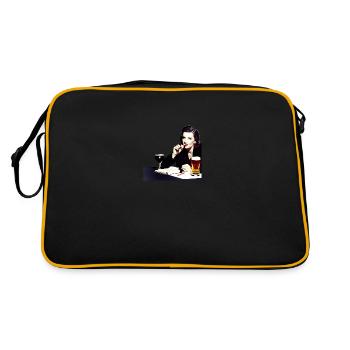 Femme avec cigarette et bière - Sac Retro - noir/or - Dos