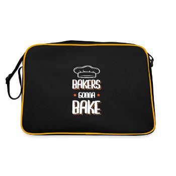 backen bäcker - Retro Tasche - Schwarz/Gold - Hinten