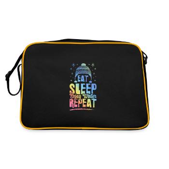 Eat Sleep Winter Repeat - Retro Bag - black/gold - Back