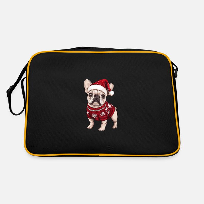 French Buldog Dog Christmas Comic Retro Bag