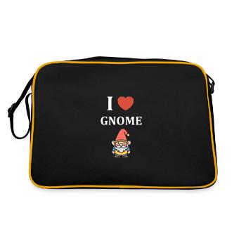 I love gnome - Retro Bag - black/gold - Back