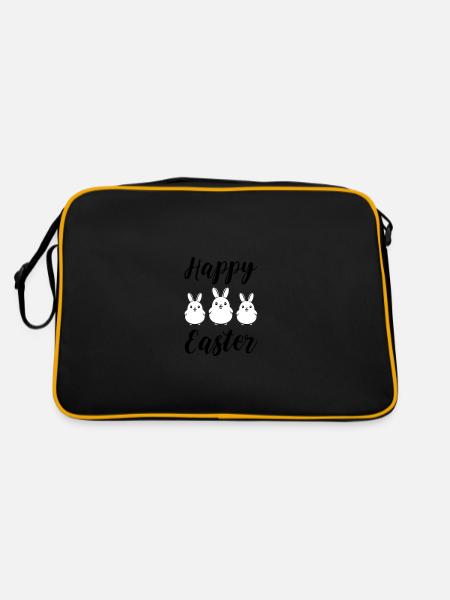 Joyeux lapins de Pâques - Sac Retro - noir/or - Dos