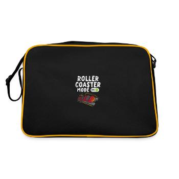 Achterbahn Rollercoaster Freizeitpark Schausteller - Retro Tasche - Schwarz/Gold - Hinten