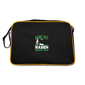 Gartenfreunde Rasenflüsterer Platzwart Geschenk - Retro Tasche - Schwarz/Gold - Hinten