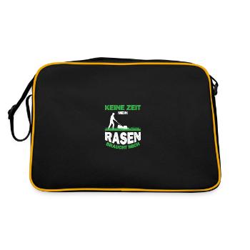 Gartenfreunde Rasenflüsterer Platzwart Geschenk - Retro Tasche - Schwarz/Gold - Hinten